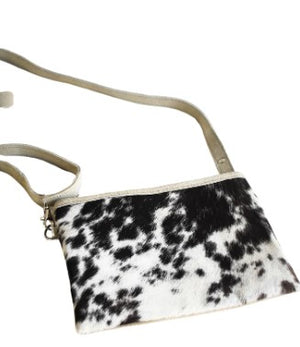 black white cowhide leather shoulder bag vintage accessories planet retro nz