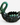 Vintage Blue Mountain Pottery swan planter in green and black reflow glaze.