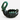 Vintage Blue Mountain Pottery swan planter in green and black reflow glaze.