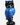 A glossy Blue Mountain Pottery ceramic owl figurine with a vibrant blue and black glaze, standing on a small pedestal base against a light gray background.