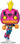Colorful action figure with pink helmet and yellow accents on a white background