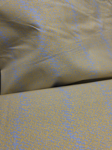 Caravan yellow dot cotton fabric wide view