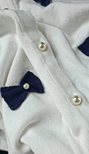 charter club white cardigan bows  vintage clothing nz planet retro 