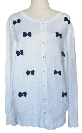 charter club white cardigan bows  vintage clothing nz planet retro