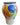Cooks Pottery Nelson NZ abstract ceramic vase with cobalt blue, orange, pink and green hand-painted design, front view