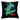 Lu Lu Deluxe Crocodile Tattoo cushion cover with green crocodile artwork on black fabric