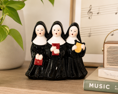 Vintage Singing Nun Trio Ceramic Figurine