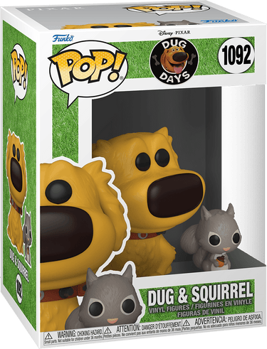 Funko Pop! 1092 packaging featuring Dug and Squirrel from Disney Pixar's Up