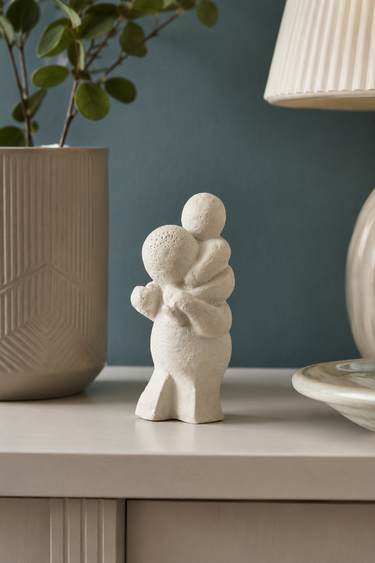 Vintage Dutch Stone Parent & Child Sculpture