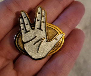 Star Trek Live Long Prosper Enamel Pin / Brooch New Vintage Planet Retro NZ 2