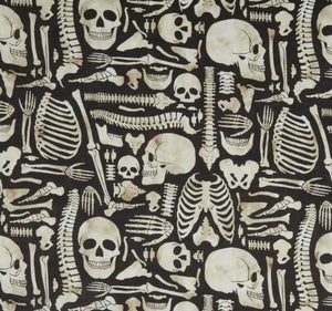 Fabric - Skeleton Anatomy Planet Retro NZ