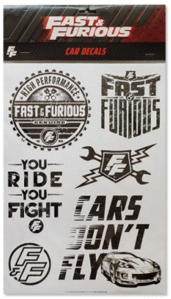 Fast Furious Car Sticker Fast & Furious Sticker Sheet – Planet Retro