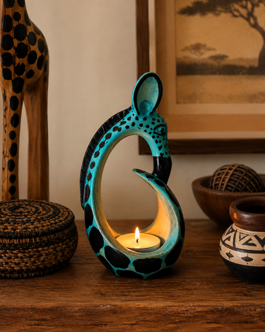 Hand Carved Soapstone Giraffe Tealight Holder