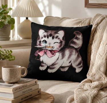 Stabby Stab Kitten - Lu Lu Deluxe NZ - Cushion Cover