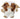 Plush toy Gizmo Gremlins with white fur and brown ears and face on a light gray background. Planet Retro NZ.