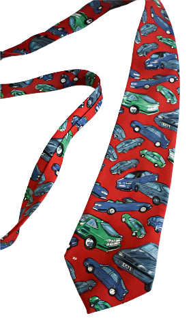 gold city red car tie necktie vintage mens accessories planet retro nz 2