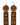 hand painted leather face earrings double drop design