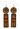 hand painted leather face earrings double drop design