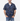 Male model wearing Harry Potter navy constellation short sleeve shirt with blue jeans, front full-length studio view