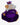 Historic Royal Palaces Queen Teddy Bear showing purple velvet robe and white ruff from the back