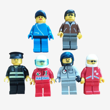 Lego Classic Town Minifigure Bundle x6 – Firefighter, Racers & Town Figures