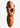 A carved wooden ram figurine with a warm reddish-brown finish.