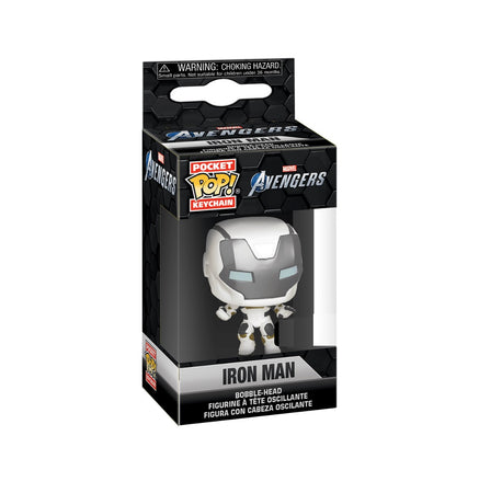 Iron Man (White Suit) Funko Pocket Pop Keychain