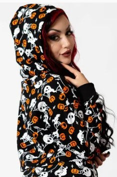 Killstar Haunted Pumpkin Cropped Hoodie (XL)