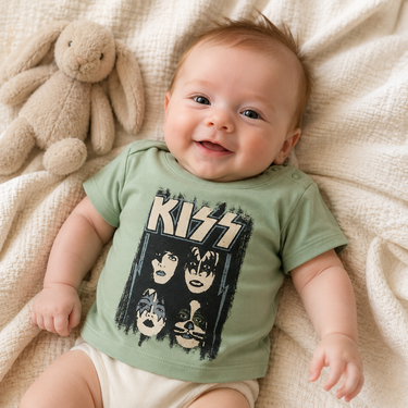 KISS Baby T-Shirt 0–3 Months Pale Green