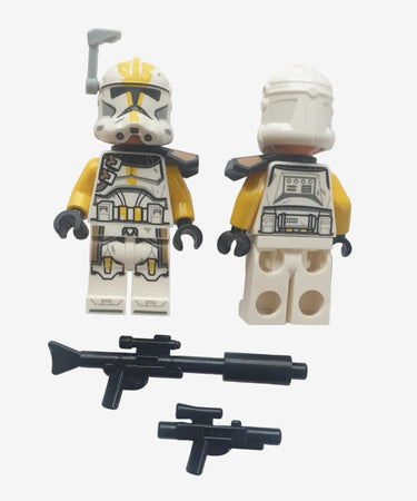 Lego 327th Clone Trooper minifigure pair with antenna trooper and long rifle from set 75431