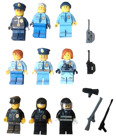 Lego City Police & SWAT Minifigures Bundle x9 + Accessories