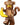 Lego Monkey Costume Minifigure from Animal Series 28 (71051) with banana accessory and display base