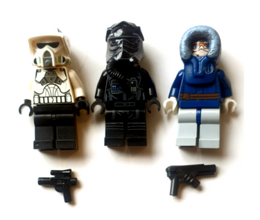 Lego Star Wars Hoth minifigure bundle with Snowtrooper Imperial pilot and Rebel trooper