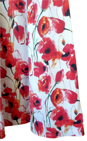 Beautiful Red Poppies Fit & Flare Dress (Small/10)