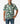 Men’s white Hawaiian Polynesian shirt with green and yellow palm tree fruit print, estimated size Large.