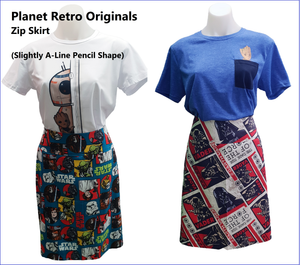 Zip Skirt - Animal Cameos - Planet Retro Original