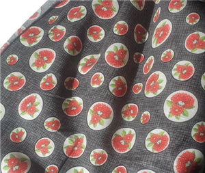 pohutukawa grey red cotton fabric new vintage fabric nz planet retro nz 2
