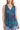 Red Head NZ silk top paua tone print teal purple sleeveless twisted front XL