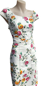 Review Roses & Cream Wiggle Dress Vintage Clothing NZ Vintage Dresses NZ Planet Retro NZ