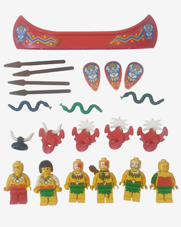 Lego Islanders Canoe & Minifigures x6 Bundle (1990s)