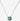 Necklace with a blue pendant on a white surface