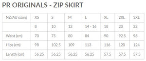 size guide planet retro originals zip skirt vintage retro clothing nz