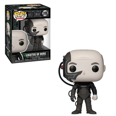 Funko Pop! vinyl figure of Locutus of Borg from Star Trek, with packaging in the background. Planet Retro NZ