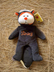 BK Beanie Kids Bear - Stinky the Skunk Bear (2003) New Vintage Toys Planet Retro NZ