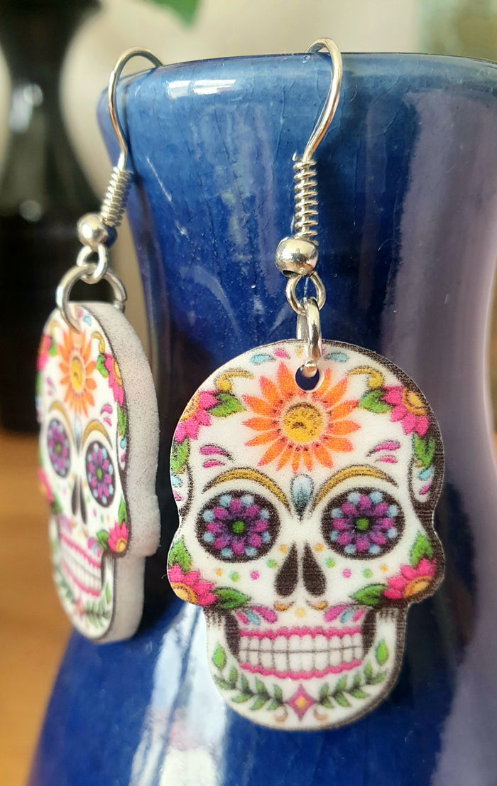 Sugar Skull Acrylic Earrings