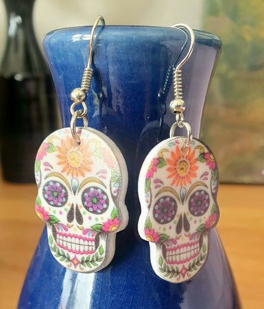 Sugar Skull Acrylic Earrings