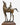 Dalí-inspired surrealist horse rider cast metal sculpture on wooden base