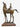 Dalí-inspired surrealist horse rider cast metal sculpture on wooden base