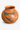Signed Tomasa Mora Mata Ortiz pottery vessel in reddish terracotta with black geometric decoration.