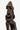 Vintage African double-headed carved wooden figure detail